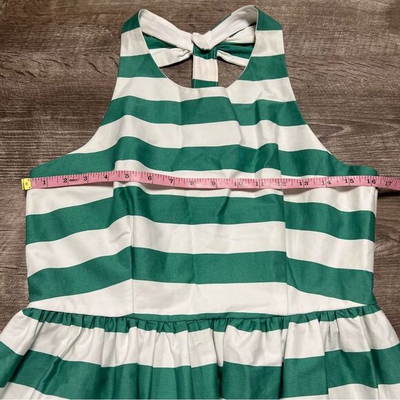 Jodi Kristopher Green White Striped Dress Size 11 - Picture 4 of 11